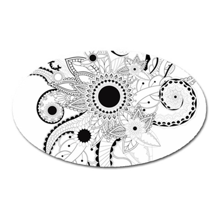 Floral Design Oval Magnet