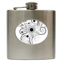 Floral Design Hip Flask (6 Oz) by FantasyWorld7