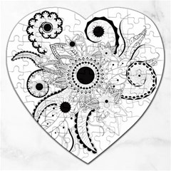 Floral Design Jigsaw Puzzle (heart) by FantasyWorld7