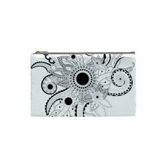 Floral Design Cosmetic Bag (small) by FantasyWorld7