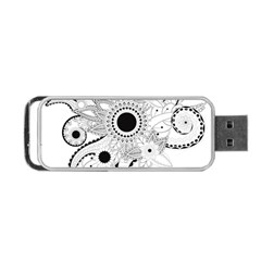 Floral Design Portable Usb Flash (two Sides) by FantasyWorld7