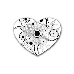 Floral Design Heart Coaster (4 Pack)  by FantasyWorld7