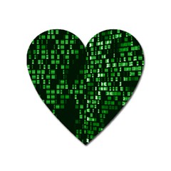 Abstract Plaid Green Heart Magnet