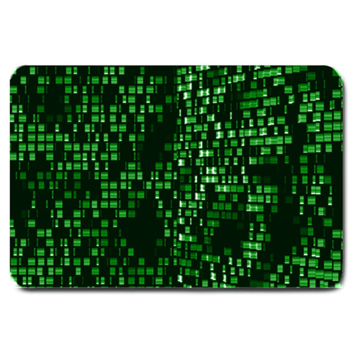 Abstract Plaid Green Large Doormat 