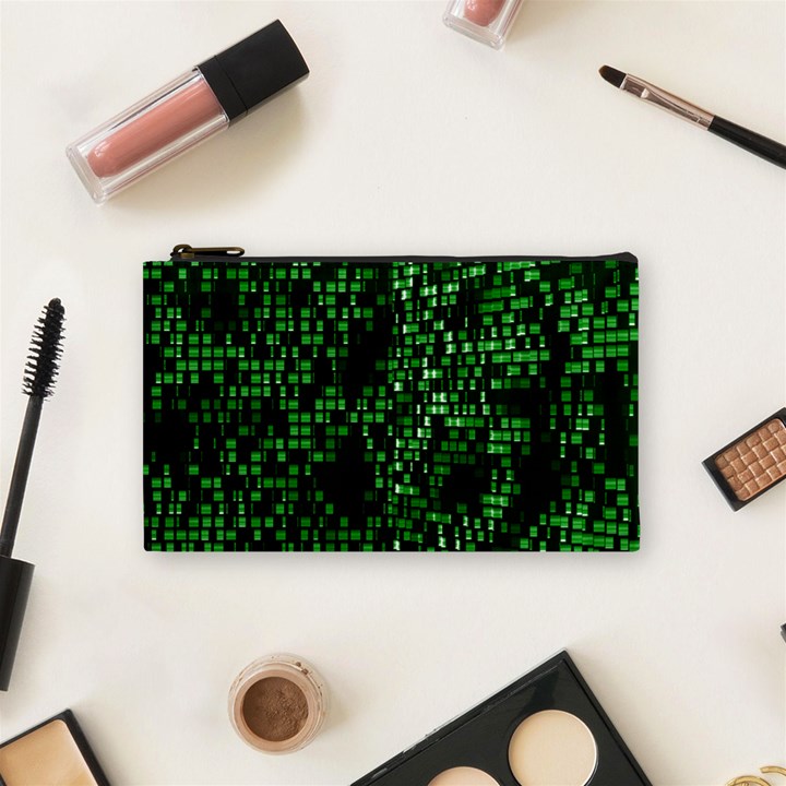 Abstract Plaid Green Cosmetic Bag (Small)