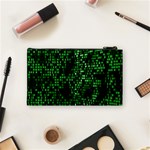 Abstract Plaid Green Cosmetic Bag (Small) Back