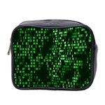 Abstract Plaid Green Mini Toiletries Bag (Two Sides) Front