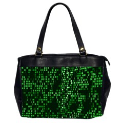 Abstract Plaid Green Oversize Office Handbag (2 Sides)