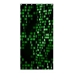 Abstract Plaid Green Shower Curtain 36  X 72  (stall) 