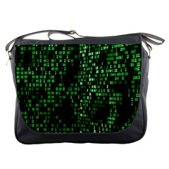 Abstract Plaid Green Messenger Bag