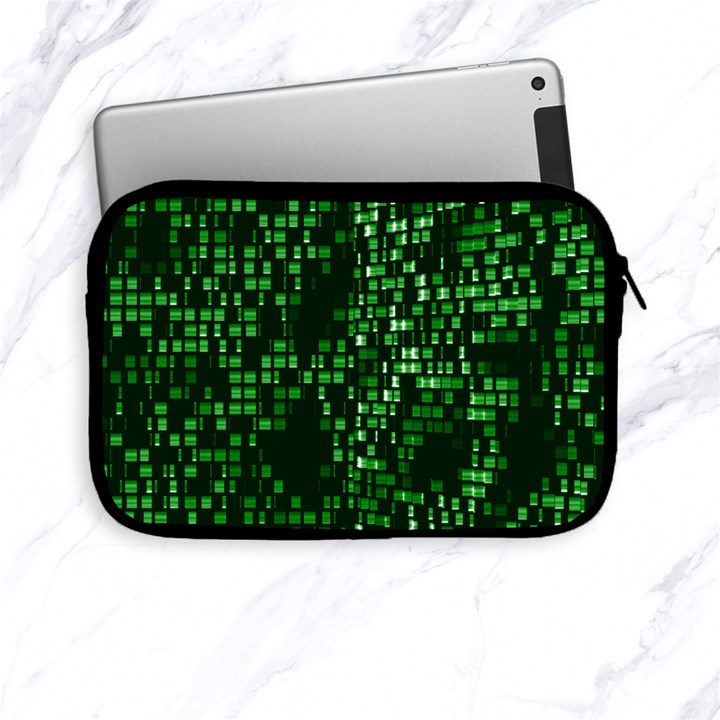 Abstract Plaid Green Apple iPad Mini Zipper Cases