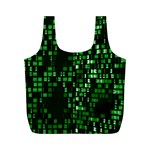 Abstract Plaid Green Full Print Recycle Bag (M) Front