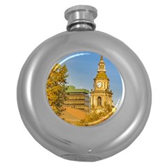 San Francisco De Alameda Church, Santiago De Chile Round Hip Flask (5 Oz) by dflcprintsclothing