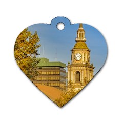 San Francisco De Alameda Church, Santiago De Chile Dog Tag Heart (two Sides) by dflcprintsclothing