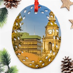 San Francisco De Alameda Church, Santiago De Chile Ornament (oval Filigree) by dflcprintsclothing