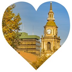 San Francisco De Alameda Church, Santiago De Chile Wooden Puzzle Heart by dflcprintsclothing