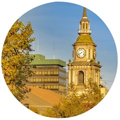 San Francisco De Alameda Church, Santiago De Chile Wooden Bottle Opener (round) by dflcprintsclothing