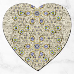 A Gift With Flowers And Bubble Wrap Jigsaw Puzzle (heart) by pepitasart