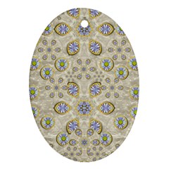 A Gift With Flowers And Bubble Wrap Oval Ornament (two Sides) by pepitasart