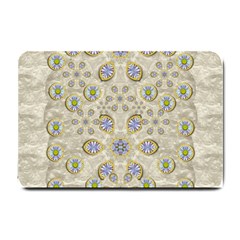 A Gift With Flowers And Bubble Wrap Small Doormat  by pepitasart