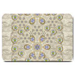 A Gift With Flowers And Bubble Wrap Large Doormat  by pepitasart