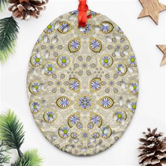 A Gift With Flowers And Bubble Wrap Ornament (oval Filigree) by pepitasart