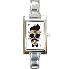 Mustache Man Rectangle Italian Charm Watch by merchvalley