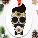 Mustache Man Ornament (Oval) Front