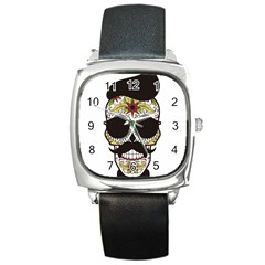 Mustache Man Square Metal Watch by merchvalley