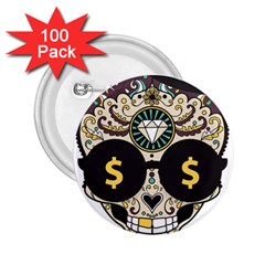 Big Money Head 2 25  Buttons (100 Pack)  by merchvalley