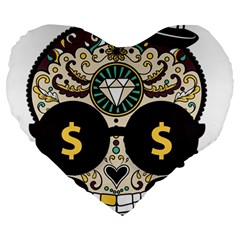 Big Money Head Large 19  Premium Heart Shape Cushions