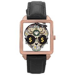 Big Money Head Rose Gold Leather Watch  by merchvalley