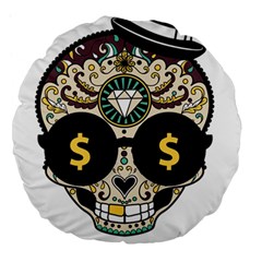 Big Money Head Large 18  Premium Flano Round Cushions