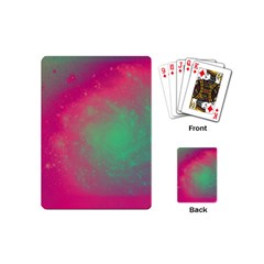 Effet Galaxy Rose/vert Playing Cards Single Design (mini) by kcreatif