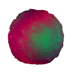 Effet Galaxy Rose/vert Standard 15  Premium Round Cushions by kcreatif