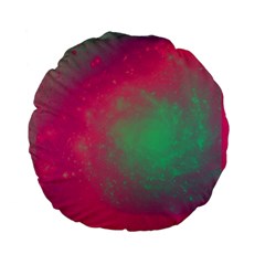 Effet Galaxy Rose/vert Standard 15  Premium Flano Round Cushions by kcreatif