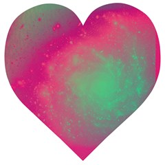 Effet Galaxy Rose/vert Wooden Puzzle Heart by kcreatif