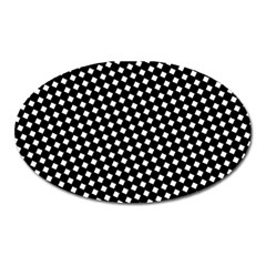 Formes Carreaux Blanc/noir Oval Magnet by kcreatif