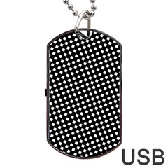 Formes Carreaux Blanc/noir Dog Tag Usb Flash (two Sides) by kcreatif