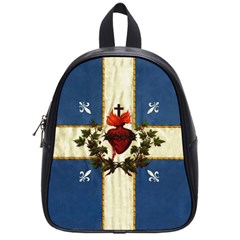 Quebec Flag Drapeau Québec Patriote Carillon Sacré-coeur Christian Catholic Old Vintage With Fleurs De Lys School Bag (small) by Quebec