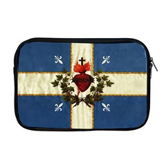 Quebec Flag Drapeau Québec Patriote Carillon Sacré-coeur Christian Catholic Old Vintage With Fleurs De Lys Apple Macbook Pro 17  Zipper Case by Quebec