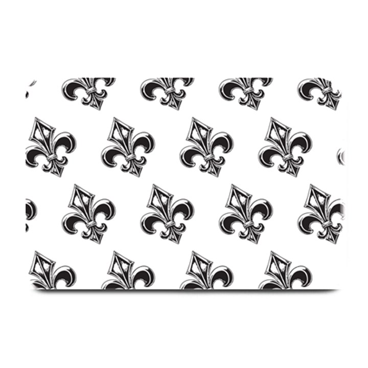 French France Fleur De Lys Metal Pattern black and white antique vintage Plate Mats