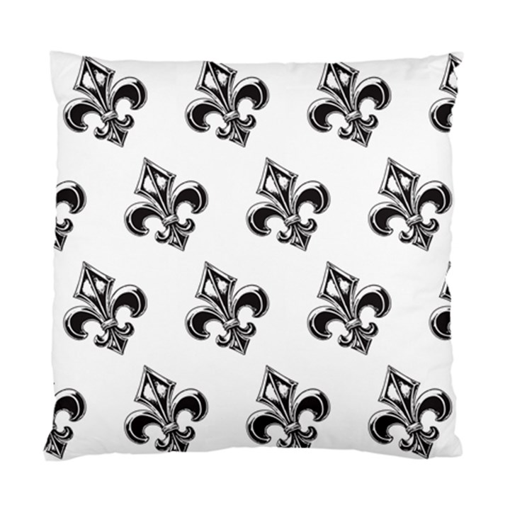 French France Fleur De Lys Metal Pattern black and white antique vintage Standard Cushion Case (Two Sides)