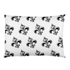 French France Fleur De Lys Metal Pattern Black And White Antique Vintage Pillow Case