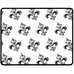 French France Fleur De Lys Metal Pattern black and white antique vintage Fleece Blanket (Medium)  60 x50  Blanket Front