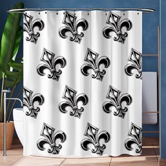 French France Fleur De Lys Metal Pattern Black And White Antique Vintage Shower Curtain 60  X 72  (medium)  by Quebec