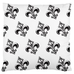 French France Fleur De Lys Metal Pattern Black And White Antique Vintage Standard Flano Cushion Case (one Side) by Quebec