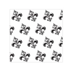 French France Fleur De Lys Metal Pattern Black And White Antique Vintage Small Satin Scarf (square)