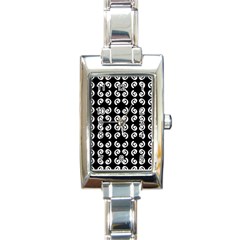 Abstrait spirale blanc/noir Rectangle Italian Charm Watch