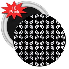 Abstrait spirale blanc/noir 3  Magnets (10 pack) 